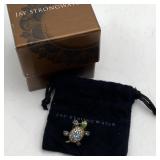 Jay Strongwater Turtle Pin , Enamel & Crystals,