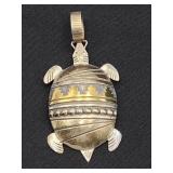Sterling Silver Turtle Pendant 36.9g