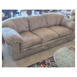 Thomasville Leather Sofa in Cinnamon Nubuck