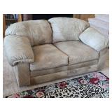 Thomasville Leather Love Seat Cinnamon Nubuck