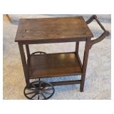 Antique Oak Rolling Tea / Service Cart