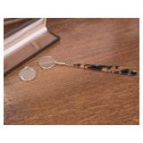 Vintage Carved Tortoise Shell Lorgnette w/ Gold