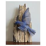 Taxidermy Eastern Bluebird Mounted on Wood
