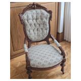 Restored Antique Shield-Back Carved Arm Chair