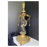 15" Antique French Empire Candlestick Winged Lion