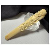 Carved Ivory Dragon Cigarette Holder Vintage