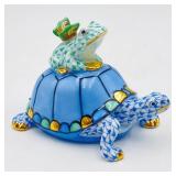Herend Pond Party Turtle & Frog Hungary