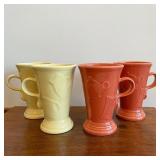4 Fiesta Ware Cappuccino Mugs Tall Latte Coffee