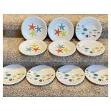 10 Fiesta Fish & Starfish Plates 9 Inch.