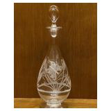 Tiffany & Co Etched Butterfly & Turtle Decanter