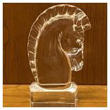 Steuben Crystal Horse Head Signed