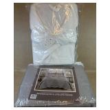 Amy Millet Luxury Spa Robe & Queen Grey Quilt