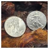 Pair of American Silver Eagles