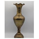 14" BRASS ETCHED VASE