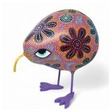 Large Painted Gourd Kiwi Psychedelic Signed MAC