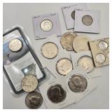 Kennedy Halves, Quarters, & Steel Cent Lot