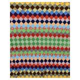 SINGLE KNIT QUILT TOP/BEDSPREAD TUMBLING BLOCK