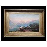 19th Century Carl Triebel Landscape Painting Oil