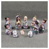 Vntage Tonala Mexican Pottery Handcrafted Nativity