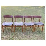 4 Mid Century Teak Danish Style Dining Chairs ,