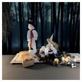 Lot of Halloween Decor in Orange & Black Tote