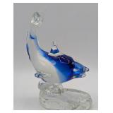 HANDBLOWN GLASS DOLPHIN 5.5" TALL