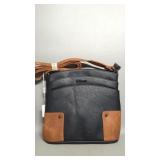 New CLUCI Leather Crossbody Bag Purse Brown  &