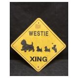 WESTIE XING METAL SIGN 1 FT. SQ.  USED