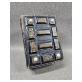 Antique Photo Book w/ Black & White Photos & Tin