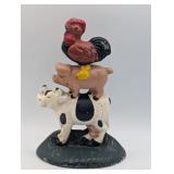 CAST IRON DOOR STOP ROOSTER, PUG & COW