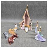 Vintage Hand Painted Porcelain Nativity