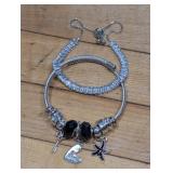 CABLE CHARM BRACELET & BEAUTIFUL BLING BRACELET