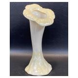Vintage Belleek Trumpet Vase Irish Porcelain
