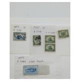 1893, 1920 & 1952 PLATE BLOCK US POSTAGE STAMPS