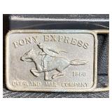 PONY EXPRESS BRASS BELT BUCKLE SMALLER SIZE