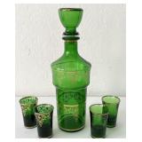 Italian Cristallerie Artistiche Decanter & 4