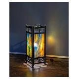 STAINED GLASS ANDON LAMP 14" TALL