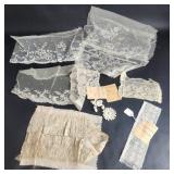 Antique Belgian Silk Pieces Handmade War Silk WW1