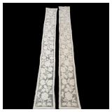 Pr Antique Handmade Filet Lace Table Runners