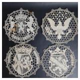 Antique Belgian War Lace Doilies WW1