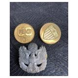 VINTAGE METEL EAGLE SEMPER VIGILANS LAPEL PIN,