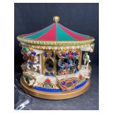 NOS HOLIDAY MERRY GO ROUND LIGHTED ANIMATED
