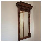 22" x 52" Victorian Eastlake Walnut Mirror