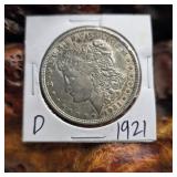 1921 D Morgan Silver Dollar