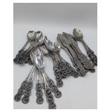 ART NOUVEAU MID CENTURY 28pc NATIONAL STAINLESS