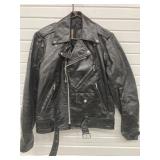 BLACK LEATHER MOTORCYCLE JACKET