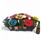 36" Robert Kvenild Flower Sculpture Wine For Scale