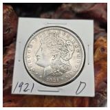 1921 D Morgan Silver Dollar