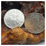 Par of American Silver Eagles