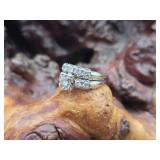 14kt White Gold & Diamond Wedding Ring Set 7g